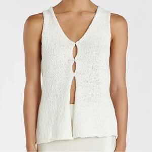 DISSH - Dion White Boucle Knit Vest Top - XS